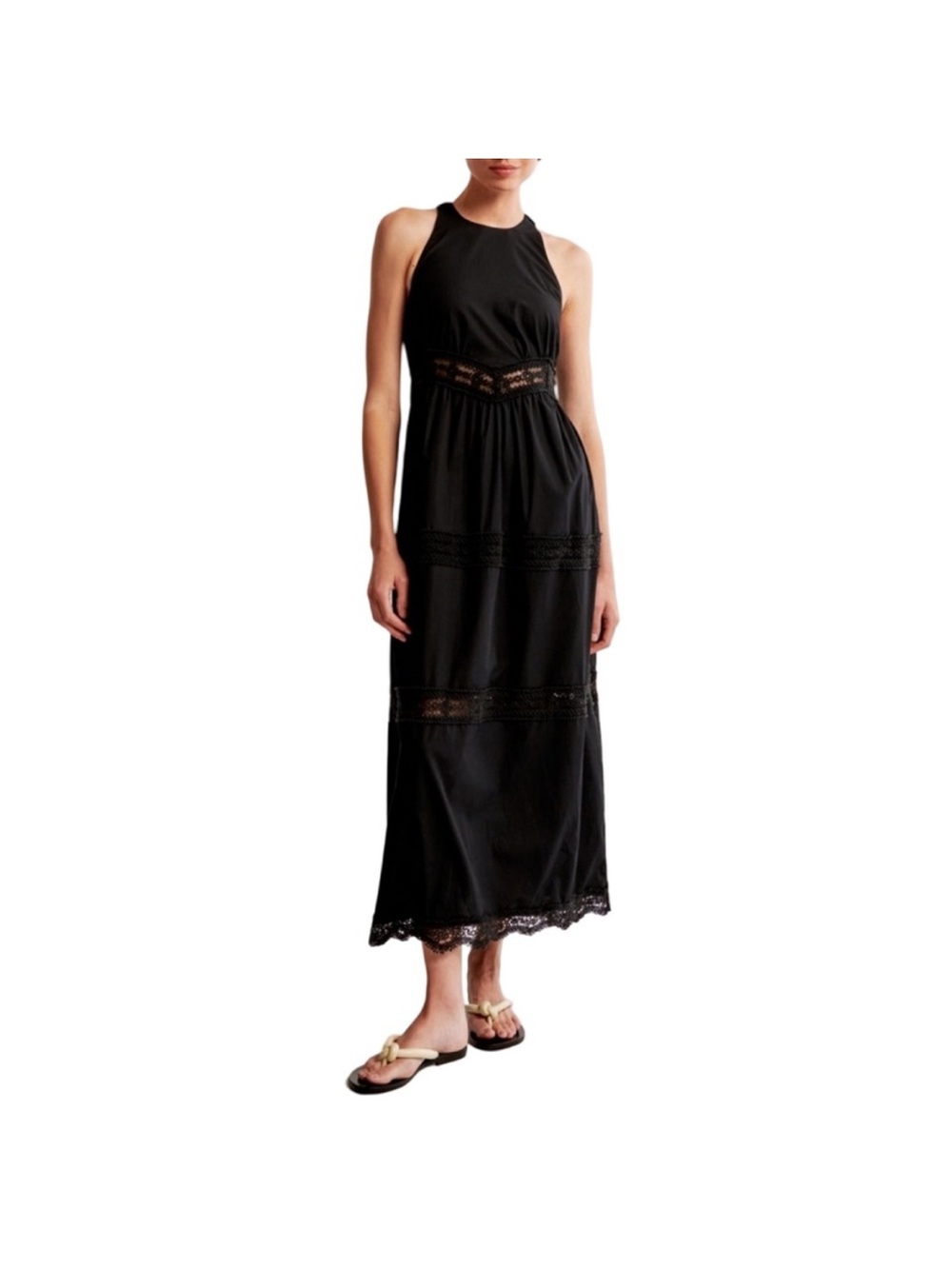 Abercrombie & Fitch Black Lace-Panel Dress